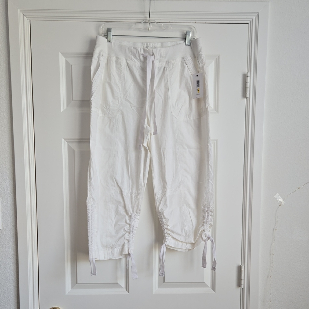 Calvin Klein White Casual Drawstring Capris